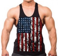 CAMISETA DE GIMNASIO - BANDERA AMERICANA - (1 CAMISETA)