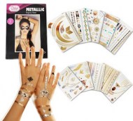 METALLIC TEMPORARY TATTOO (10 HOJAS CON MAS DE 200 TATUAJES)